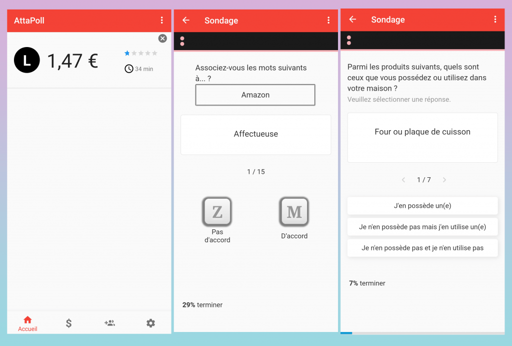 L'application AttaPoll - Gagner de l'argent
