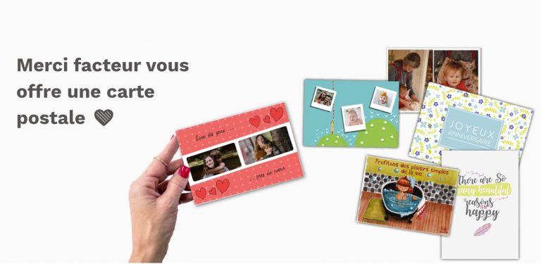 Une carte postale personnalisée gratuite de Merci Facteur
