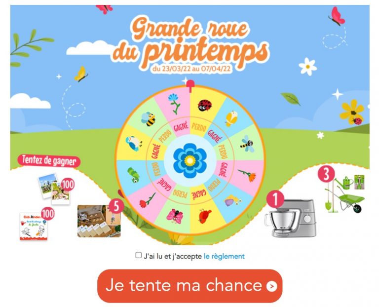 Jeu concours Kinder « Grande roue du Printemps » [du 23/03/2022 au 07/04/2022]