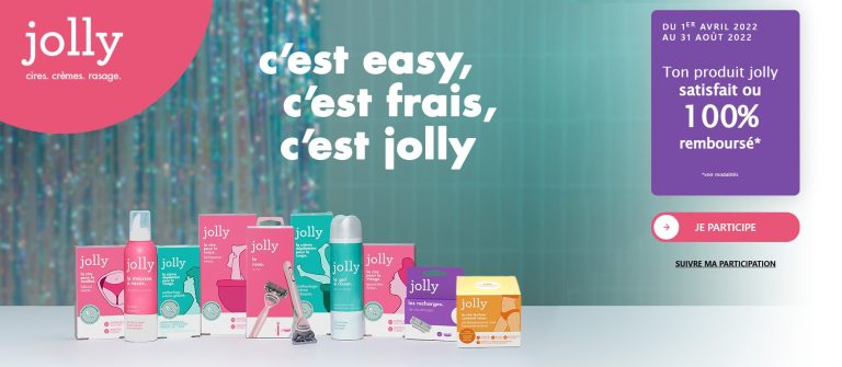 Un produit de la marque Jolly (cires, crèmes, rasage) (100% remboursé) [Du 1er Avril 2022 au 31 Août 2022]