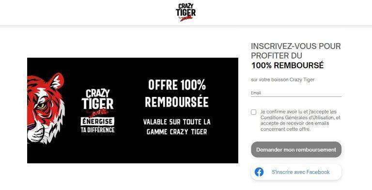 Boisson Crazy Tiger (100% remboursé) [Du 11 avril 2022 au 11 juin 2022]