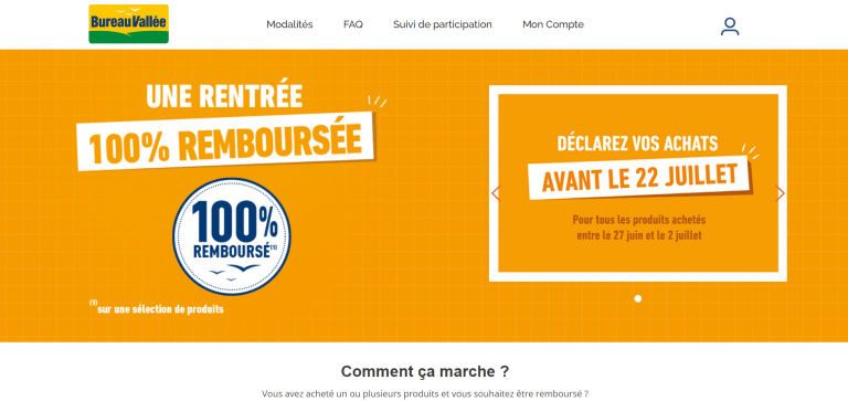 Bureau Vallée – Une rentrée 100% remboursée du 27 juin au 2 juillet 2022