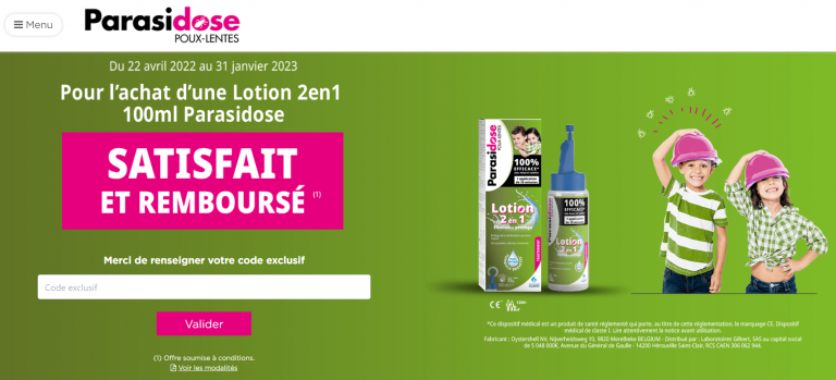 Parasidose (Poux – Lentes), lotion 2en1 100ml satisfait et remboursé [du 22 avril 2022 au 31 janvier 2023]