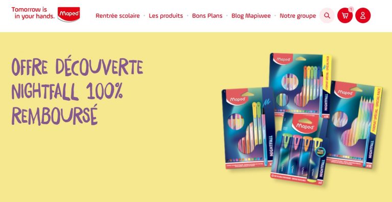 Offre découverte Maped collection Nightfall : votre produit 100% remboursé [Du 01/07/2022 au 30/09/2022]