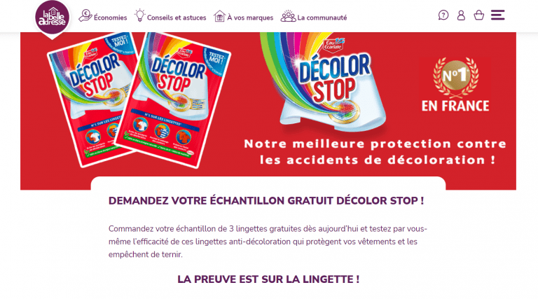 Obtenez gratuitement un échantillon Décolor Stop