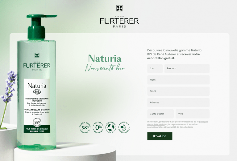 Echantillon gratuit du shampooing Naturia de Rene Furterer