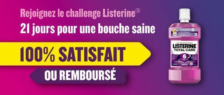 Bain de bouche Listerine (100% remboursé du 29/08/2022 au 28/02/2023)