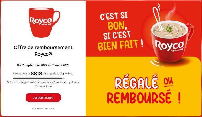 Soupe instantanée ROYCO satisfait ou remboursé [du 1er septembre 2022 au 31 mars 2023]
