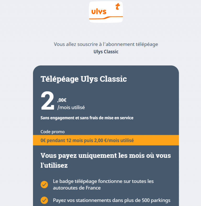 Jusqu&rsquo;au 12 octobre pour les nouveaux clients, 12 mois de frais de gestion offerts au télépéage Vinci Autoroute Ulys + livraison du badge offerte