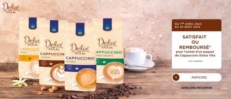 Café Dolce Vita Krüger – Offre satisfait ou remboursé [du 1er avril 2023 au 30 août 2023]