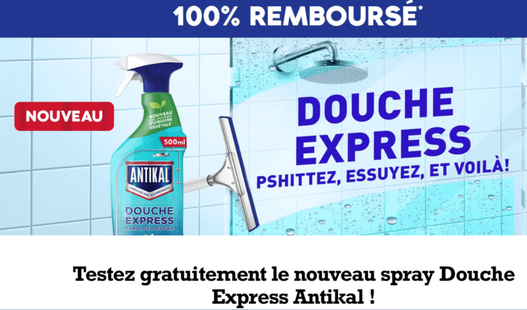 100% REMBOURSE SUR ANTIKAL DOUCHE EXPRESS (du 28/08/2023 au 31/12/2023)