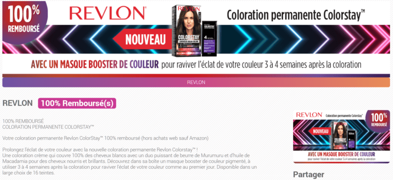 Votre coloration permanente Revlon ColorStay™ 100% remboursé (offre Quoty)