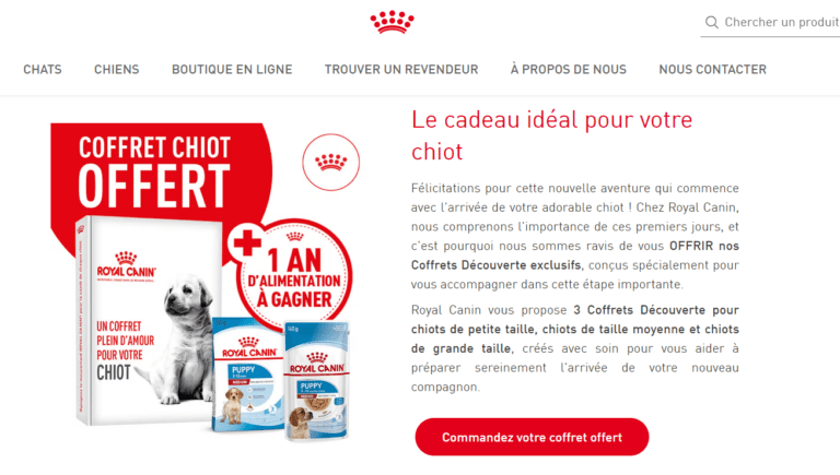 Votre Coffret Découverte Royal Canin pour chiot Offert