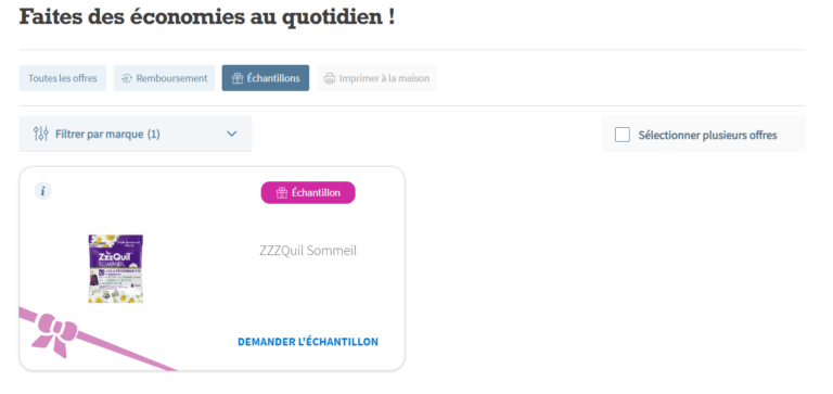 Obtenez votre échantillon gratuit de la gommes à mâcher ZzzQuil SOMMEIL – Campagne 2024