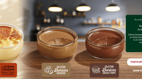 OFFRE DECOUVERTE valable jusqu’au 15/12/2024 inclus sur un produit Rians porteur de l’offre : Crème Catalane, Collection Barista – Chocolat frappé ou Mocaccino.