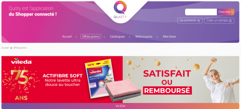 Lavette douce en microfibre Vileda ACTIFIBRE SOFT x2 [Offre Quoty valable pour tout achat effectué à compter du 01/10/2024]