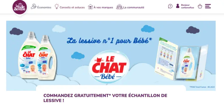 Votre échantillon gratuit de lessive Le Chat Bébé [avec La Belle Adresse]